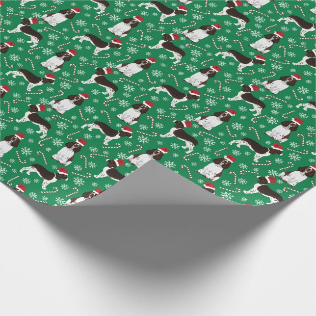 Springer Spaniel dog christmas Wrapping Paper (Corner)