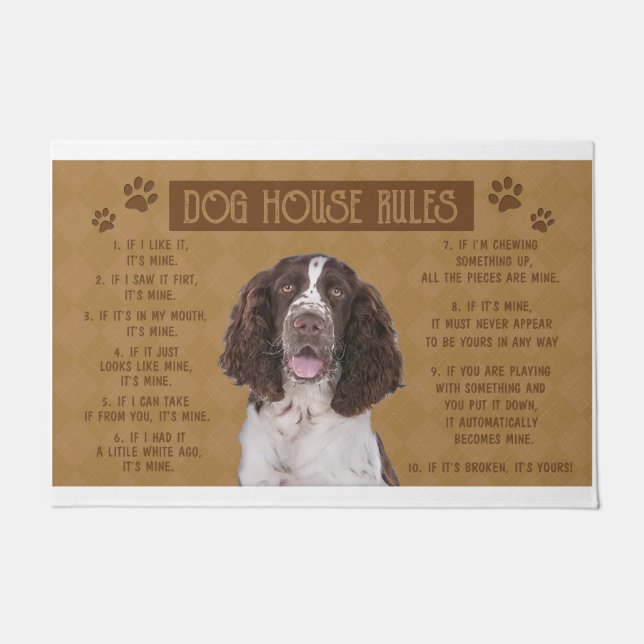 Springer Spaniel Dog House Rules, If It Broken Doormat (Front)