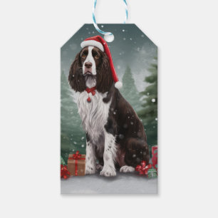 Springer Spaniel Dog in Snow Christmas Gift Tags