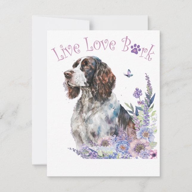 Springer Spaniel Dog Mum Floral Card (Front)