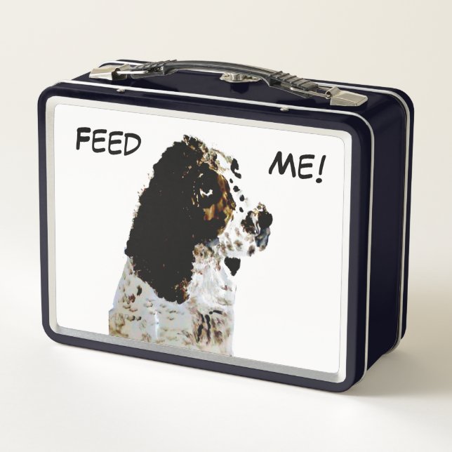 Springer Spaniel Dog Pet Portrait Metal Lunch Box (Back)