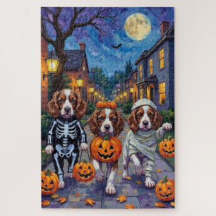 Springer Spaniel Dogs In Halloween Costumes Jigsaw Puzzle