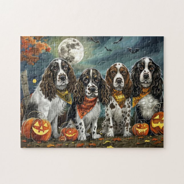 Springer Spaniel Halloween Spooky Jigsaw Puzzle (Horizontal)