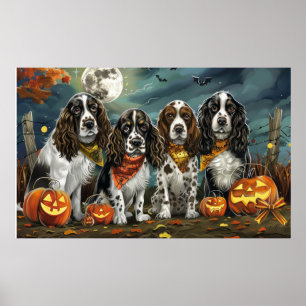 Springer Spaniel Halloween Spooky Poster