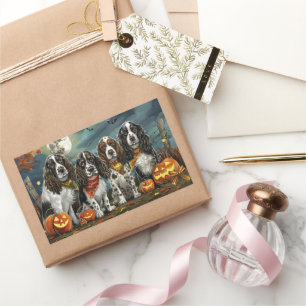 Springer Spaniel Halloween Spooky Rectangular Sticker