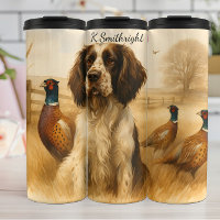 Springer Spaniel Hunting Dog with Pheasants
