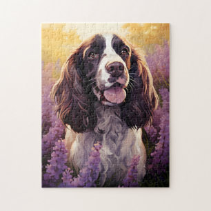 Springer Spaniel in Lavender field Jigsaw Puzzle