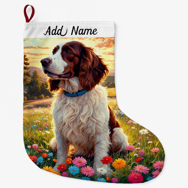 Springer Spaniel  Large Christmas Stocking (Front)
