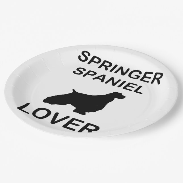 springer spaniel lover paper plate (Angled)