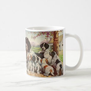 springer spaniel mum and puppies coffee mug