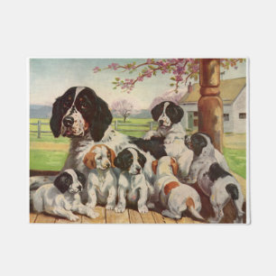 springer spaniel mum and puppies doormat