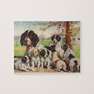 springer spaniel mum and puppies jigsaw puzzle