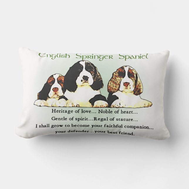 Springer Spaniel Puppies Lumbar Cushion (Front)