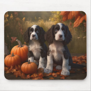Springer Spaniel Puppy Autumn Delight Pumpkin Mouse Pad
