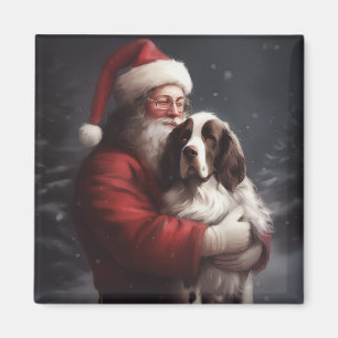 Springer Spaniel Santa Claus Festive Christmas Magnet