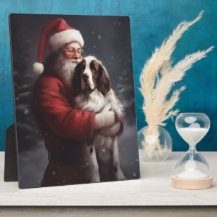 Springer Spaniel Santa Claus Festive Christmas Plaque