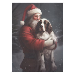 Springer Spaniel Santa Claus Festive Christmas Tablecloth