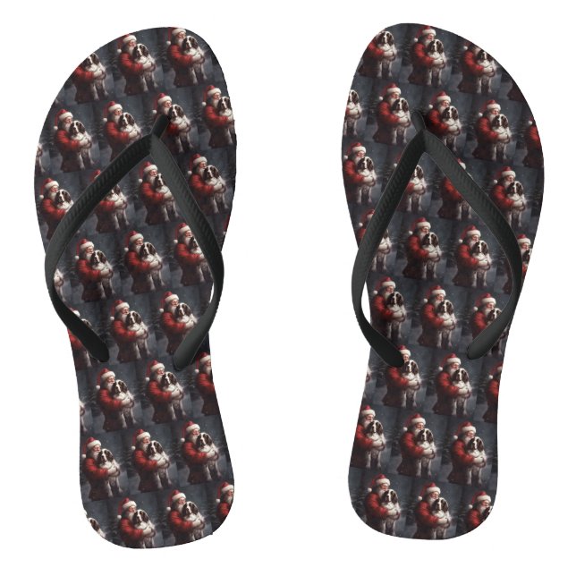 Springer Spaniel Santa Claus Festive Christmas Thongs (Footbed)