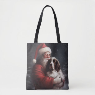 Springer Spaniel Santa Claus Festive Christmas Tote Bag