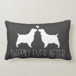 Springer Spaniel Silhouettes with Heart and Text Lumbar Cushion<br><div class="desc"></div>