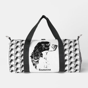 Springer Spaniel Vintage Dog Art Personalised Duffle Bag
