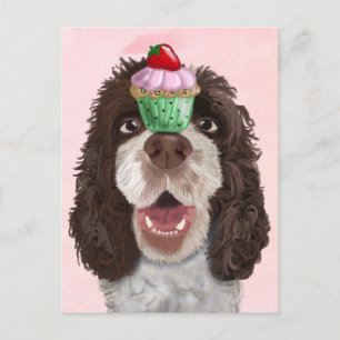 Springer Spaniel with Cupcake 2 Postcard