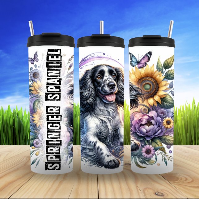 Springer Spaniel's Butterfly Meadow Thermal Tumbler (Creator Uploaded)
