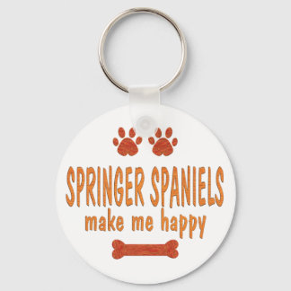 Springer Spaniels Make Me Happy Key Ring