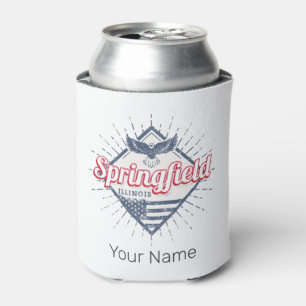 Springfield City Illinois United States Retro USA Can Cooler
