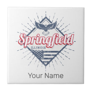 Springfield City Illinois United States Retro USA Ceramic Tile