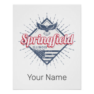 Springfield City Illinois United States Retro USA Poster