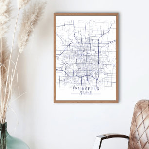 Springfield City Map Poster