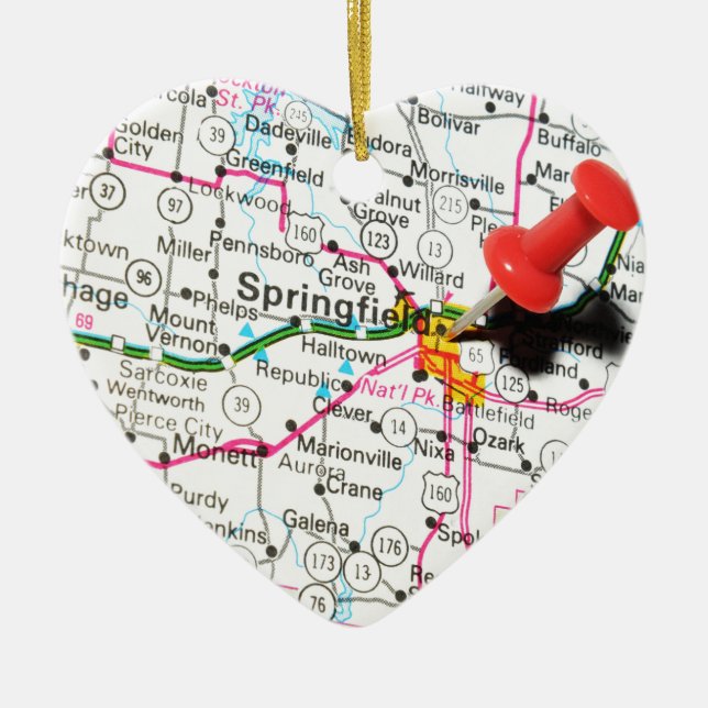 Springfield, Illinois Ceramic Ornament (Front)