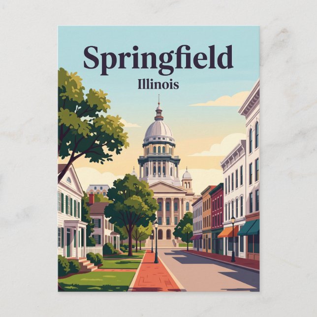 Springfield, Illinois Postcard (Front)