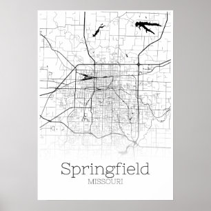 Springfield Map - Missouri - City Map Poster