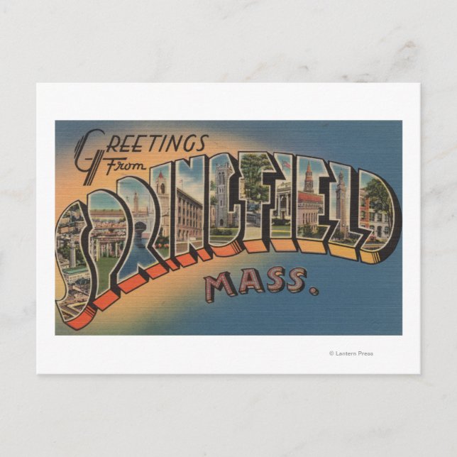 Springfield, Massachusetts - Large Letter 2 Postcard (Front)