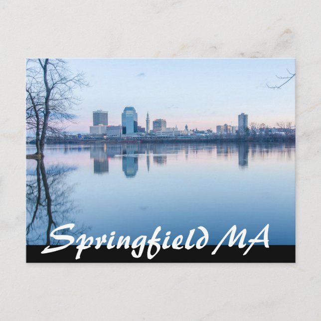 springfield massachusetts skyline postcard (Front)