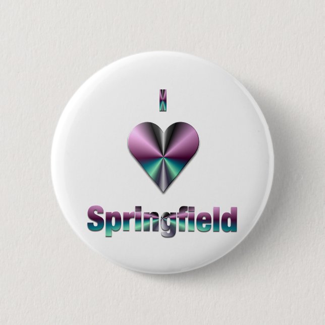 Springfield -- Purple & Turquoise 6 Cm Round Badge (Front)