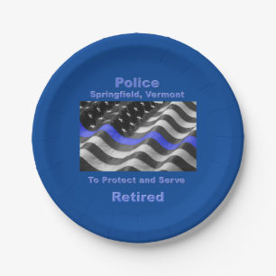 Springfield, Vermont. Police Paper Plate