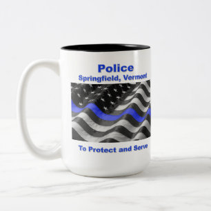 Springfield, Vermont. Police Two-Tone Coffee Mug