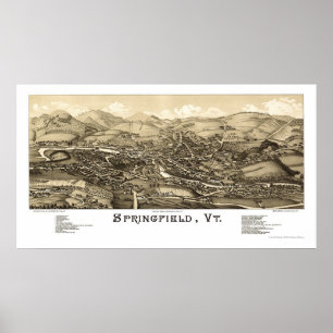 Springfield, VT Panoramic Map - 1886 Poster