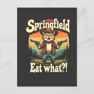 Springflied Eat What Trump Election Cat Cowboy   Postcard