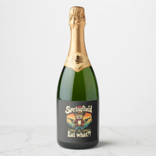 Springflied Eat What Trump Election Cat Cowboy Sparkling Wine Label