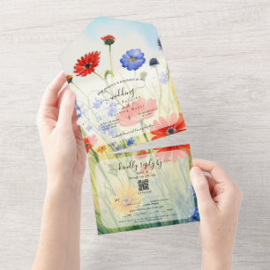 SpringMeadow Wildflowers All in One Wedding Invite