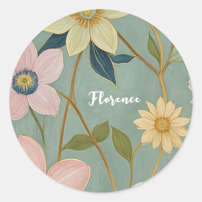 Spring's Gentle Awakening Personalized Classic Round Sticker (Front)
