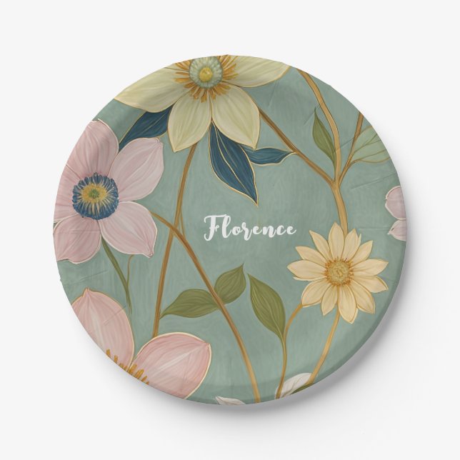 Spring's Gentle Awakening Personalized Paper Plate (Front)