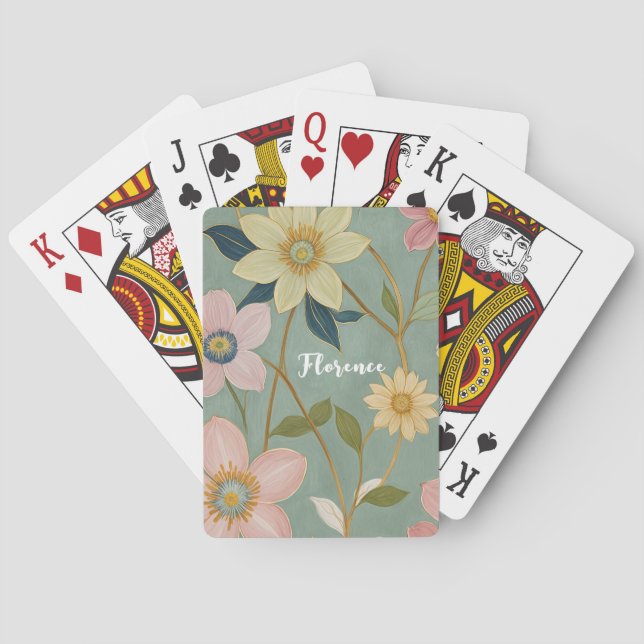 Spring's Gentle Awakening Personalized Playing Cards (Back)