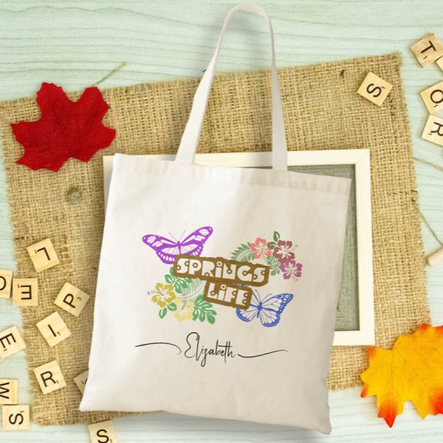 Springs Life Butterflies and Flowers  Tote Bag (Creator Uploaded)