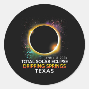 Springs Texas Totality Total Solar Eclipse 2024 Classic Round Sticker