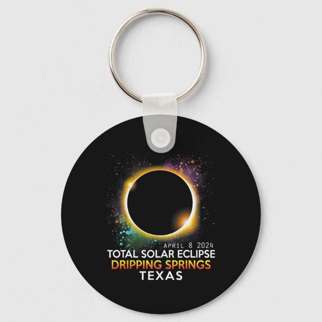 Springs Texas Totality Total Solar Eclipse 2024  Key Ring (Front)